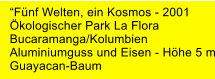 Fnf Welten, ein Kosmos - 2001 kologischer Park La Flora Bucaramanga/Kolumbien Aluminiumguss und Eisen - Hhe 5 m Guayacan-Baum